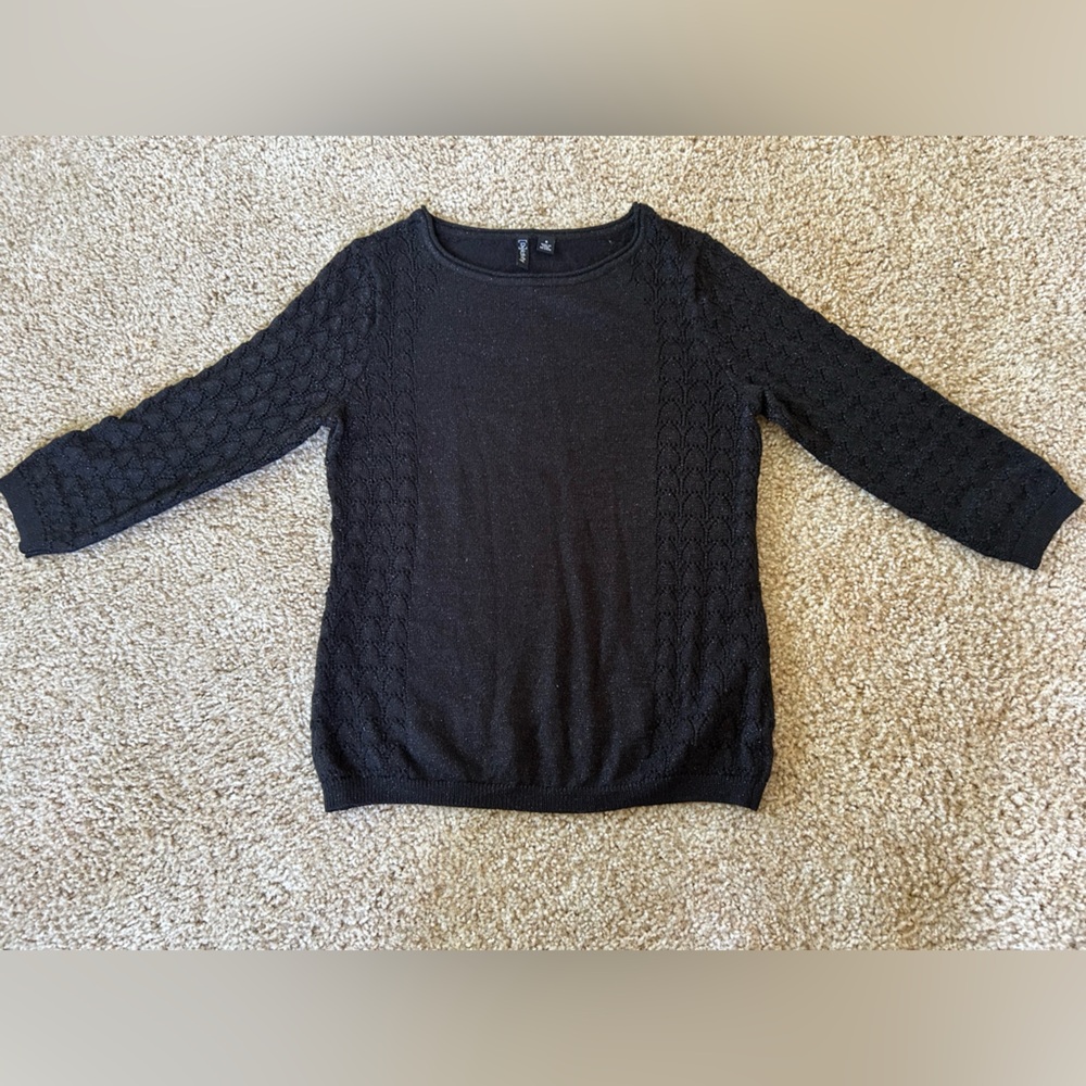 Black Long Sleeve Knit Top